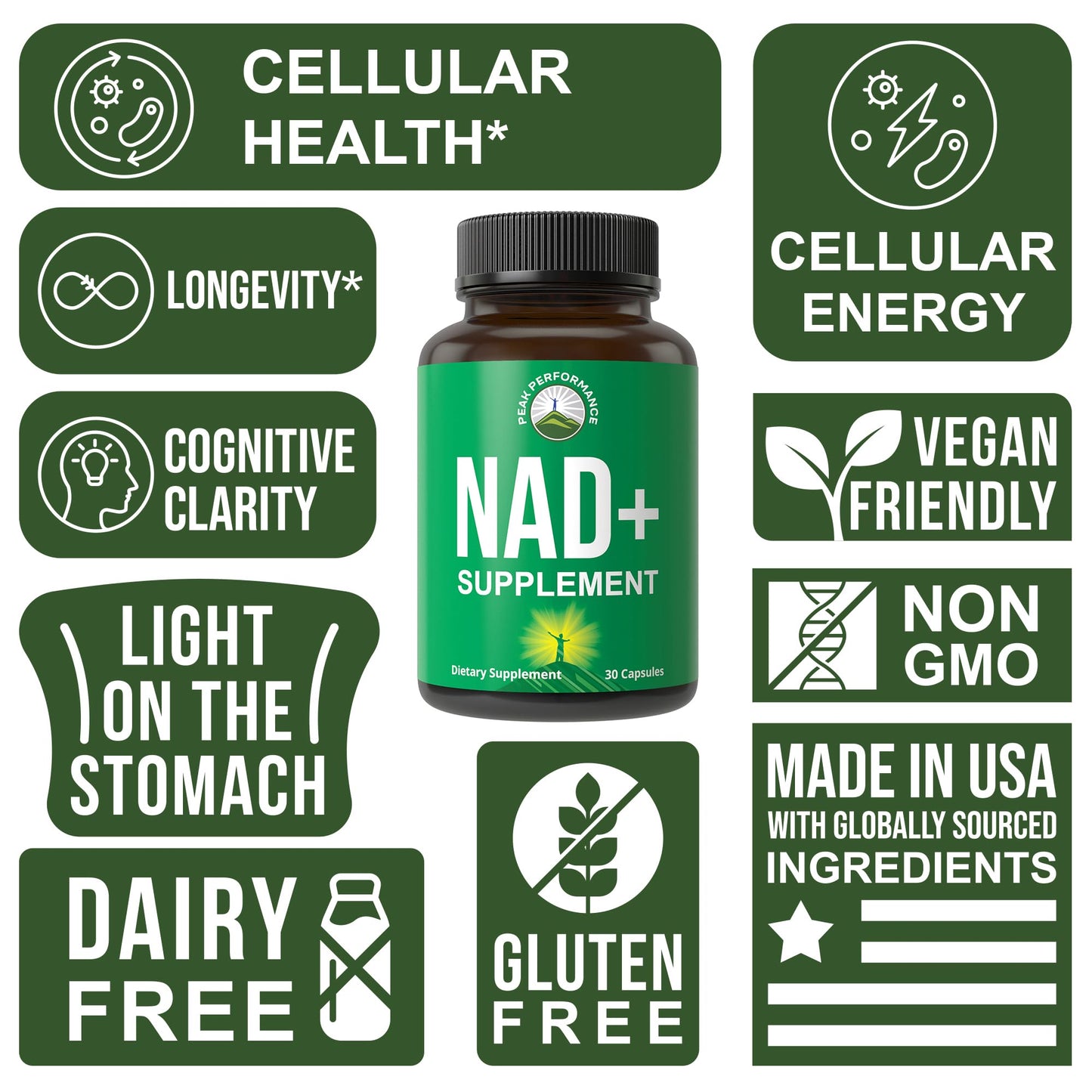 Ultra High Purity NAD Supplement for Women and Men. NAD+ Similar to Nicotinamide Riboside. Supports Energy, Brain Function, Healthy Aging & Longevity. Third Party Tested Non-GMO Supplements - Maple Wellness Supplements