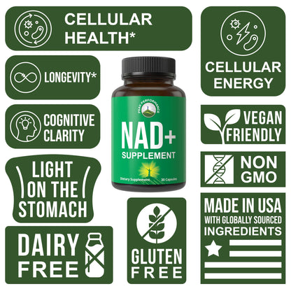 Ultra High Purity NAD Supplement for Women and Men. NAD+ Similar to Nicotinamide Riboside. Supports Energy, Brain Function, Healthy Aging & Longevity. Third Party Tested Non-GMO Supplements - Maple Wellness Supplements