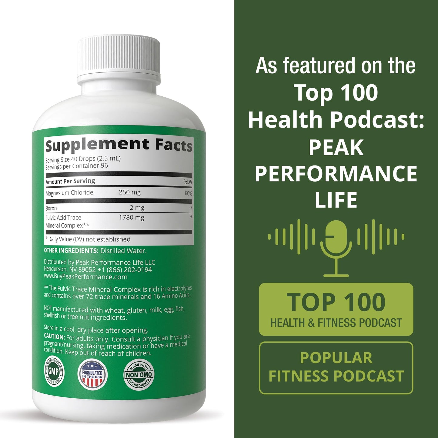 Ultra High Purity Trace Minerals Liquid Drops for Water. Ionic Plant Based Fulvic Trace Mineral Drop Supplement + Magnesium. Replenishes Natural Minerals, Electrolytes + Optimal pH Levels - Maple Wellness Supplements