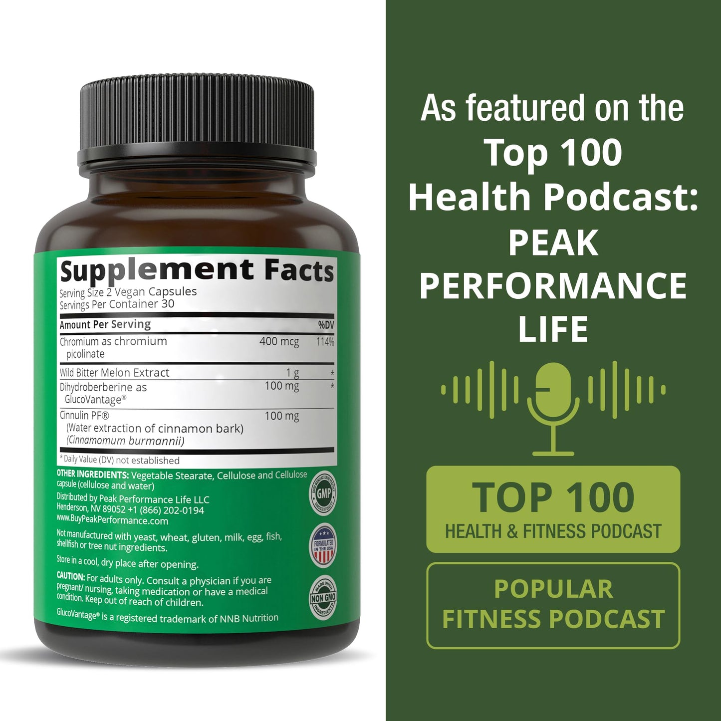 Ultra High Strength 4-in-1 Super Berberine Patented GlucoVantage + Wild Bitter Melon + Cinnamon Extract + Chromium Picolinate Vegan Capsules. Great Supplement to Support After-Meal Spikes and Energy - Maple Wellness Supplements