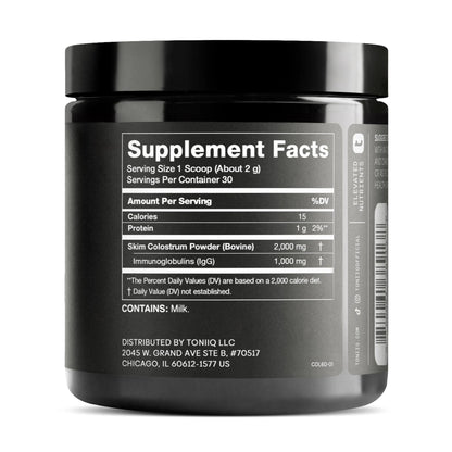 Ultra High Strength Bovine Colostrum Powder - 50% IgG - 2,000mg per Serving - Third Party Tested for Potency - Supports Immune, Gut, and Skin Health - 30 Servings -Premium Bovine Colostrum Supplement - Maple Wellness Supplements
