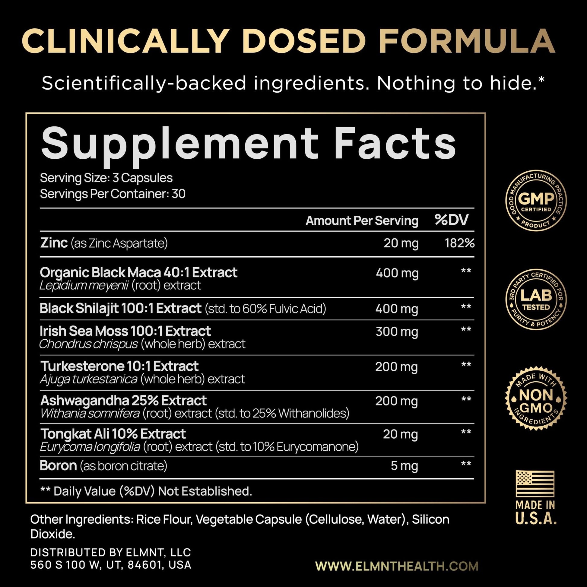 ULTRA MALE® Premium for Men w. 100:1 Shilajit, 40:1 Black Maca, Ashwagandha 25%, Tongkat Ali 10% - Clinical Strength Male Enhancing Supplement for Men Health Libido+ - Maple Wellness Supplements