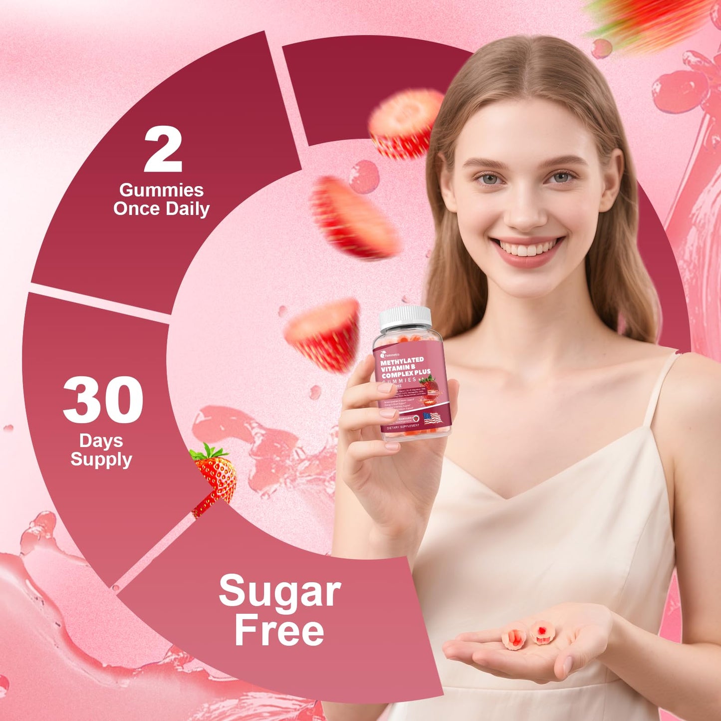 Ultra Methylated Vitamin B Complex Sugar Free Gummies - All B Vitamins + Vitamin C D3 K2 Ashwagandha Magnesium Omega 3 CoQ10 for Women Men - Methyl Vitamin B12 - Maple Wellness Supplements