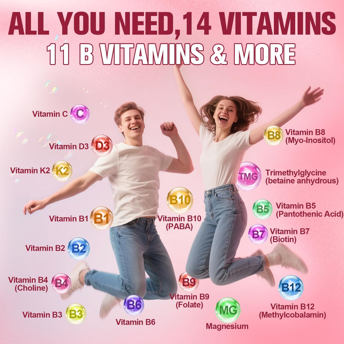 Ultra Methylated Vitamin B Complex Sugar Free Gummies - All B Vitamins + Vitamin C D3 K2 Ashwagandha Magnesium Omega 3 CoQ10 for Women Men - Methyl Vitamin B12 - Maple Wellness Supplements