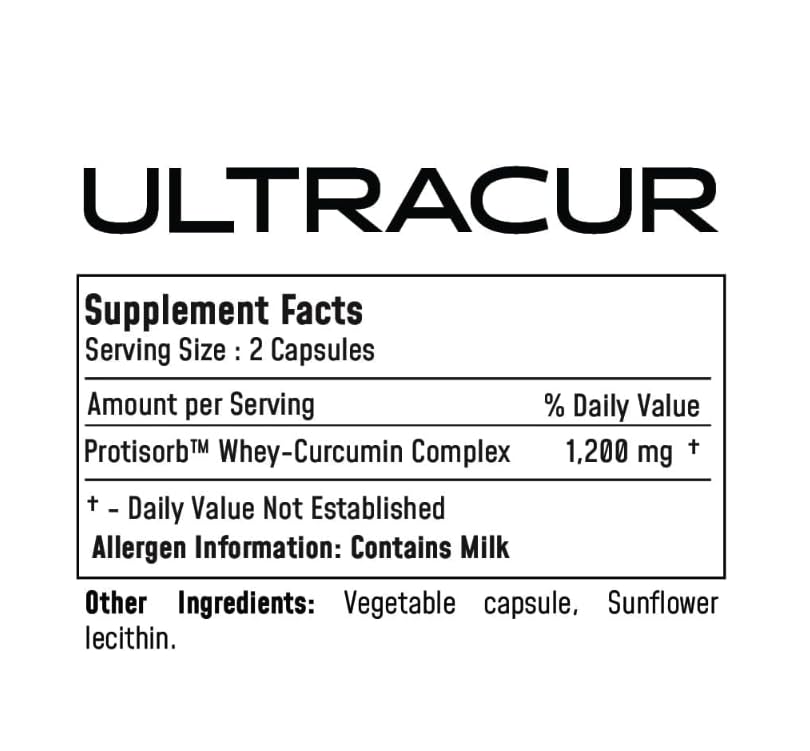 Ultracur Curcumin Complex Supplement - Ultra Bioavailable High Absorption Turmeric Curcumin Supplement for Joint, Muscle & Brain Support - Patented Protisorb for Premium Absorption – 60 Capsules - Maple Wellness Supplements