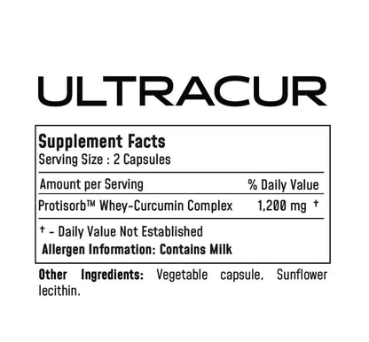 Ultracur Curcumin Complex Supplement - Ultra Bioavailable High Absorption Turmeric Curcumin Supplement for Joint, Muscle & Brain Support - Patented Protisorb for Premium Absorption – 60 Capsules - Maple Wellness Supplements