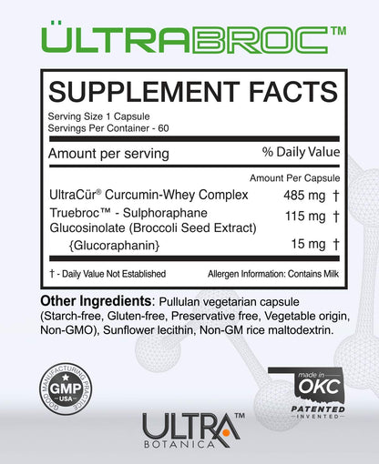 UltraCur Detoxification Supplement | Broccoli Seed Extract & Protisorb Curcumin, Sulforaphane Glucoraphanin, Liver Support, Antioxidant Supplement, Fast Absorption | 60 Veg Capsules - Maple Wellness Supplements