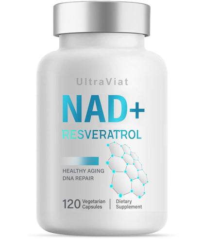 UltraViat NAD+ Supplement 1000mg, Premium NAD+ & Resveratrol Complex for Energy & Anti Aging - 120 Capsules - Maple Wellness Supplements