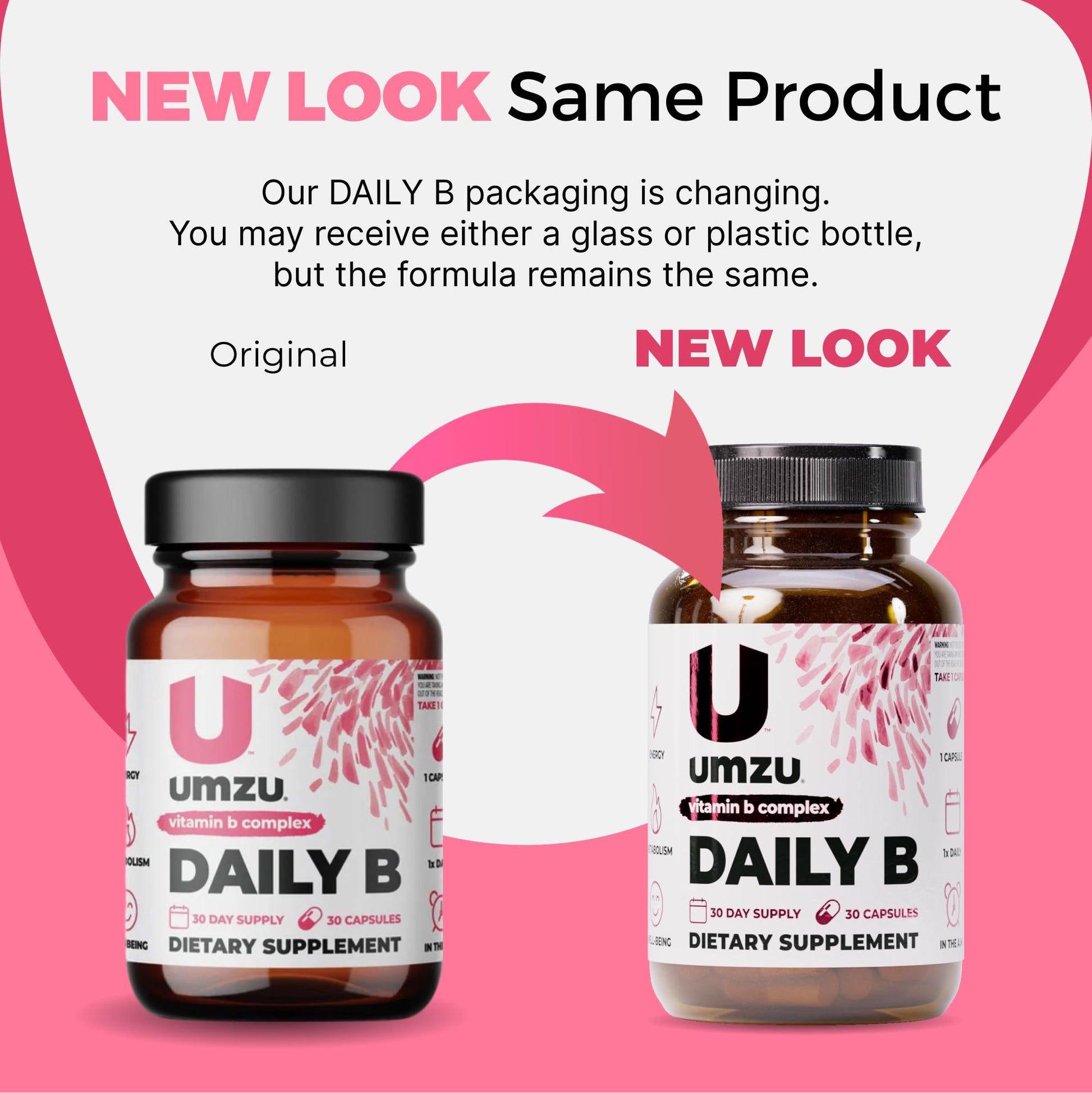 UMZU Daily B, 30 Day Supply – Complete Vitamin B Complex Supplement Blend with B1, B2, B3, B5, B6, B7, B9 & B12 Plus Folic Acid & Biotin – Supports Energy, Focus, Mood, - Maple Wellness Supplements