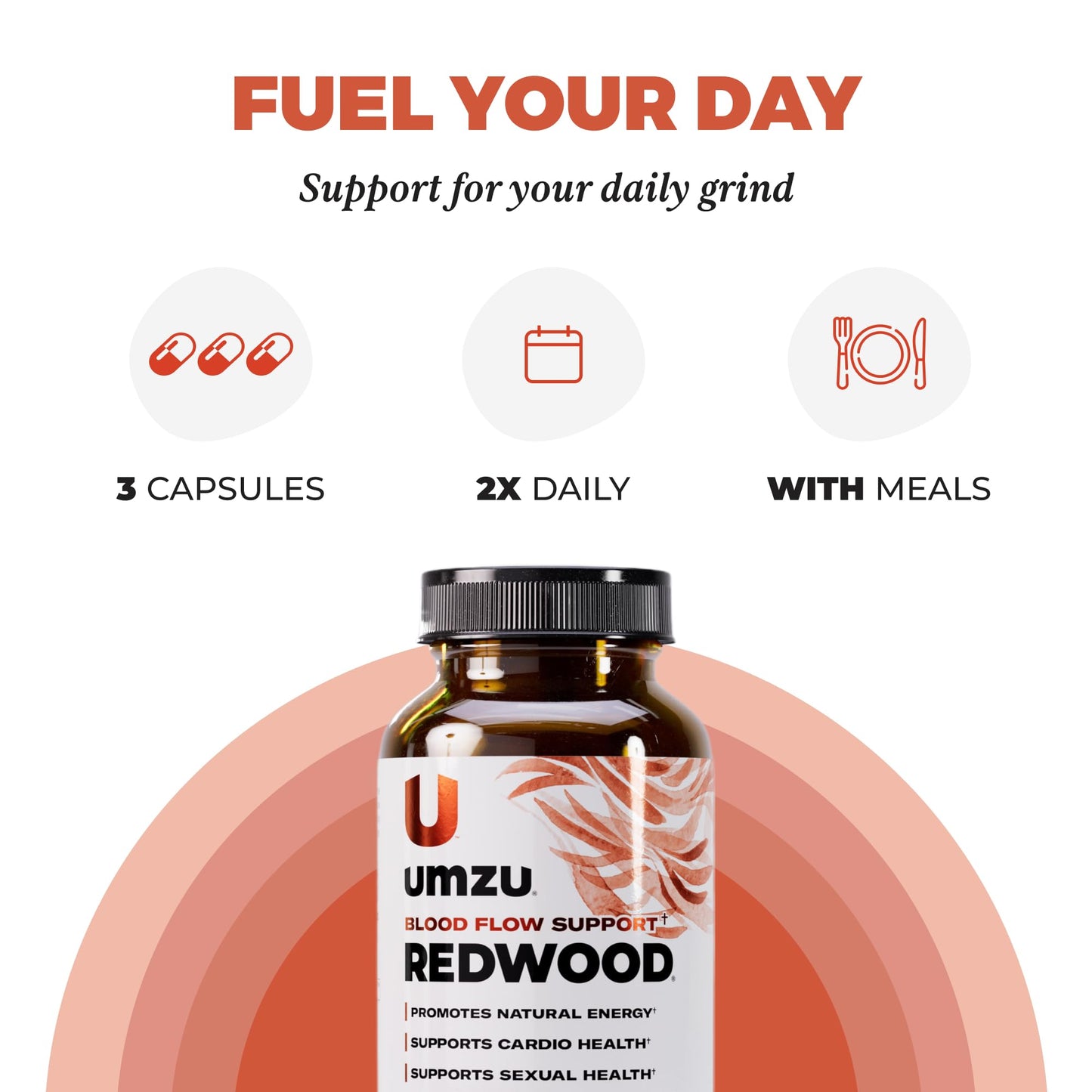 UMZU Redwood Nitric Oxide Booster, (30 Day Supply) – Vitamin C, Garlic & Horse Chestnut – Healthy Circulation & Endurance – Daily Cardiovascular Support Nitric Oxide - Maple Wellness Supplements