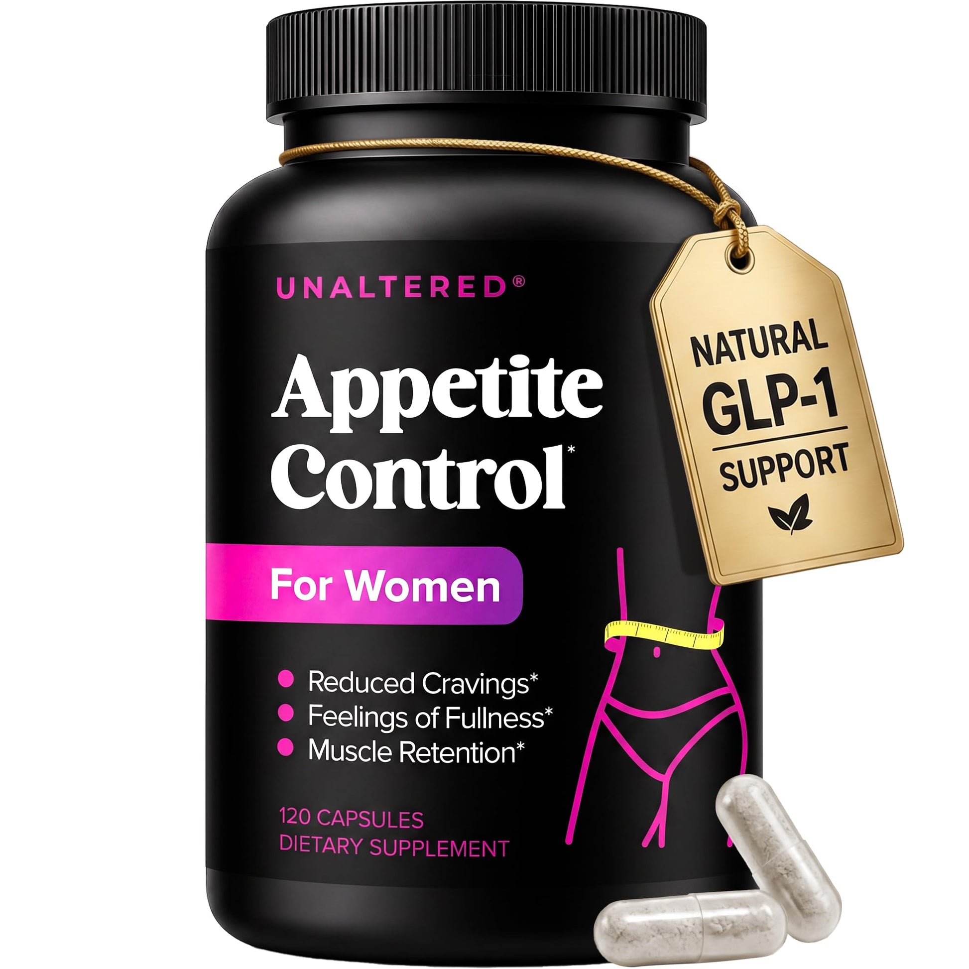 UNALTERED Appetite Control for Women - Support Cravings, Fullness, & Weight Management - Dietary Supplement with Chromium Picolinate & Glucomannan - Maple Wellness Supplements