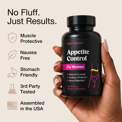 UNALTERED Appetite Control for Women - Support Cravings, Fullness, & Weight Management - Dietary Supplement with Chromium Picolinate & Glucomannan - Maple Wellness Supplements