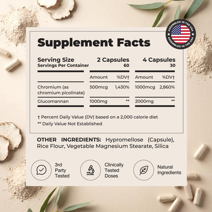UNALTERED Appetite Control for Women - Support Cravings, Fullness, & Weight Management - Dietary Supplement with Chromium Picolinate & Glucomannan - Maple Wellness Supplements