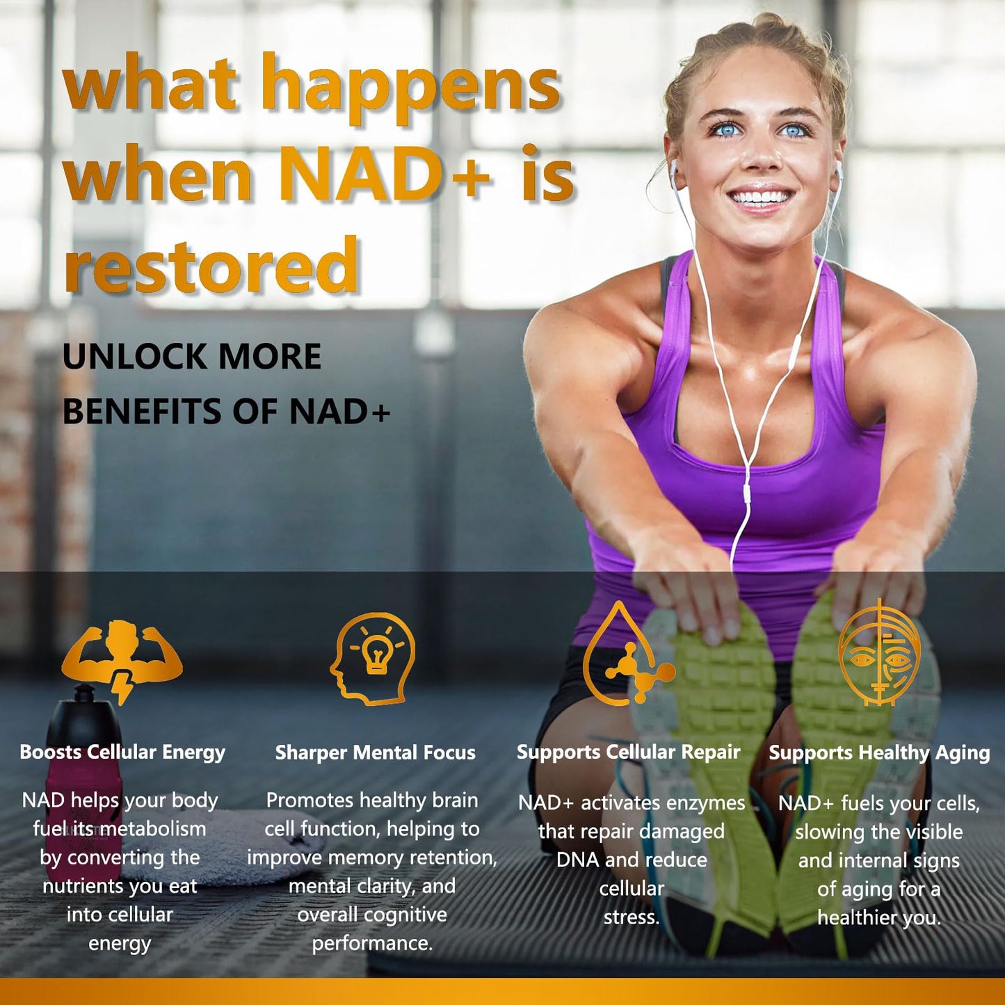 UNcena NAD Supplement 1500mg - Liposomal NAD+ Nicotinamide Riboside with Resveratrol, NAD Plus Boosting - Support Cellular Health, Stamina & Healthy Aging for Women & Men- 120 Capsules - Maple Wellness Supplements