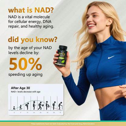 UNcena NAD Supplement 1500mg - Liposomal NAD+ Nicotinamide Riboside with Resveratrol, NAD Plus Boosting - Support Cellular Health, Stamina & Healthy Aging for Women & Men- 120 Capsules - Maple Wellness Supplements