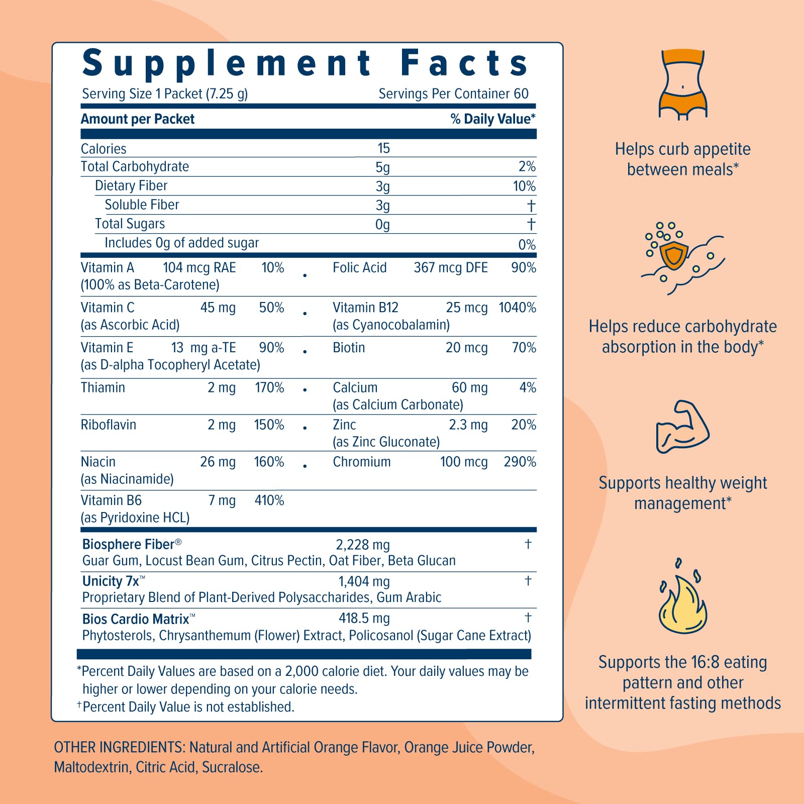 UNICITY BALANCE ORANGE - Stay Full Longer by Slowing Carbohydrate Absorption - Maple Wellness Supplements