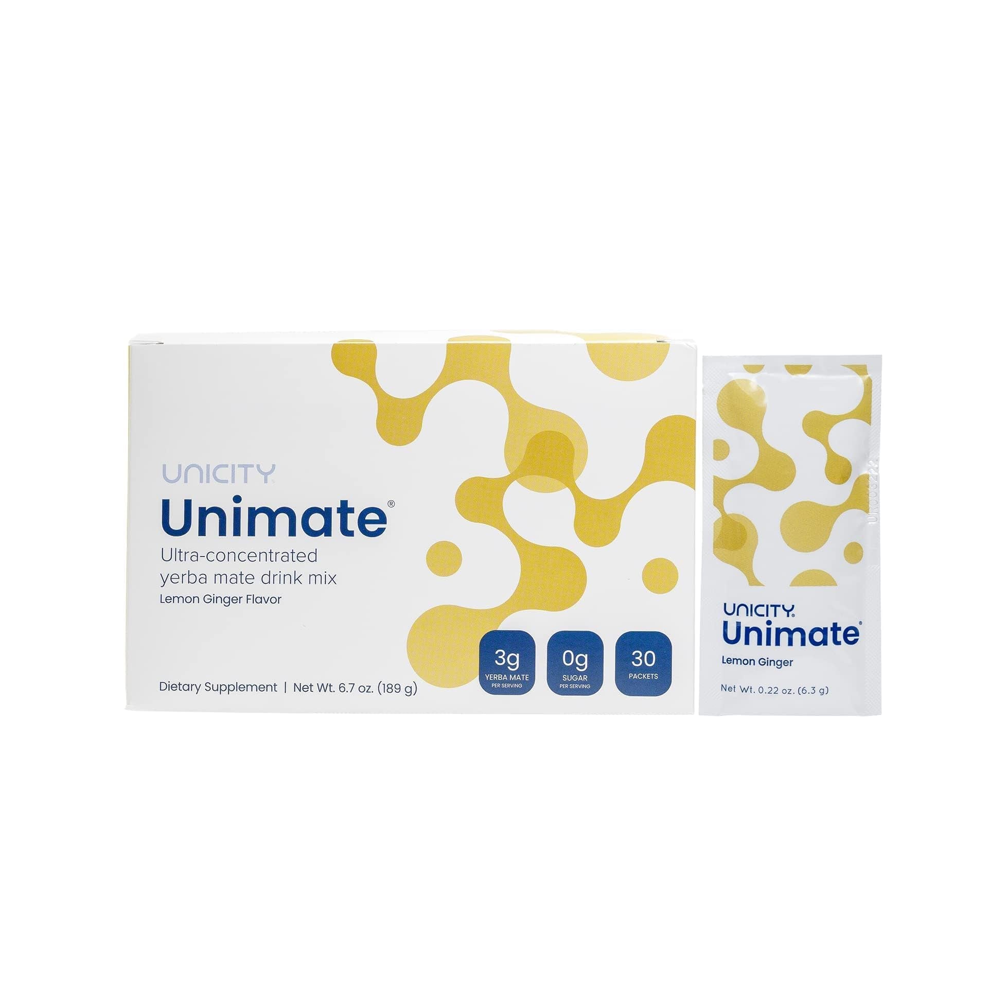 Unicity UNIMATE (Lemon Ginger, 30 Pouches) - Maple Wellness Supplements