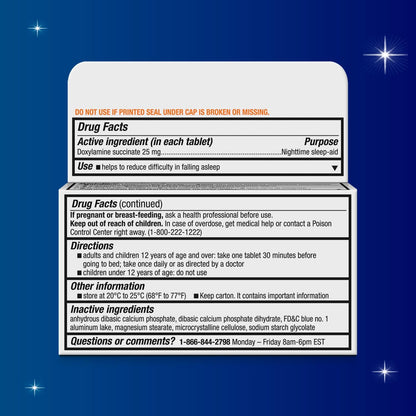 Unisom SleepTabs, Nighttime Sleep-aid, Doxylamine Succinate, 48 Tablets - Maple Wellness Supplements