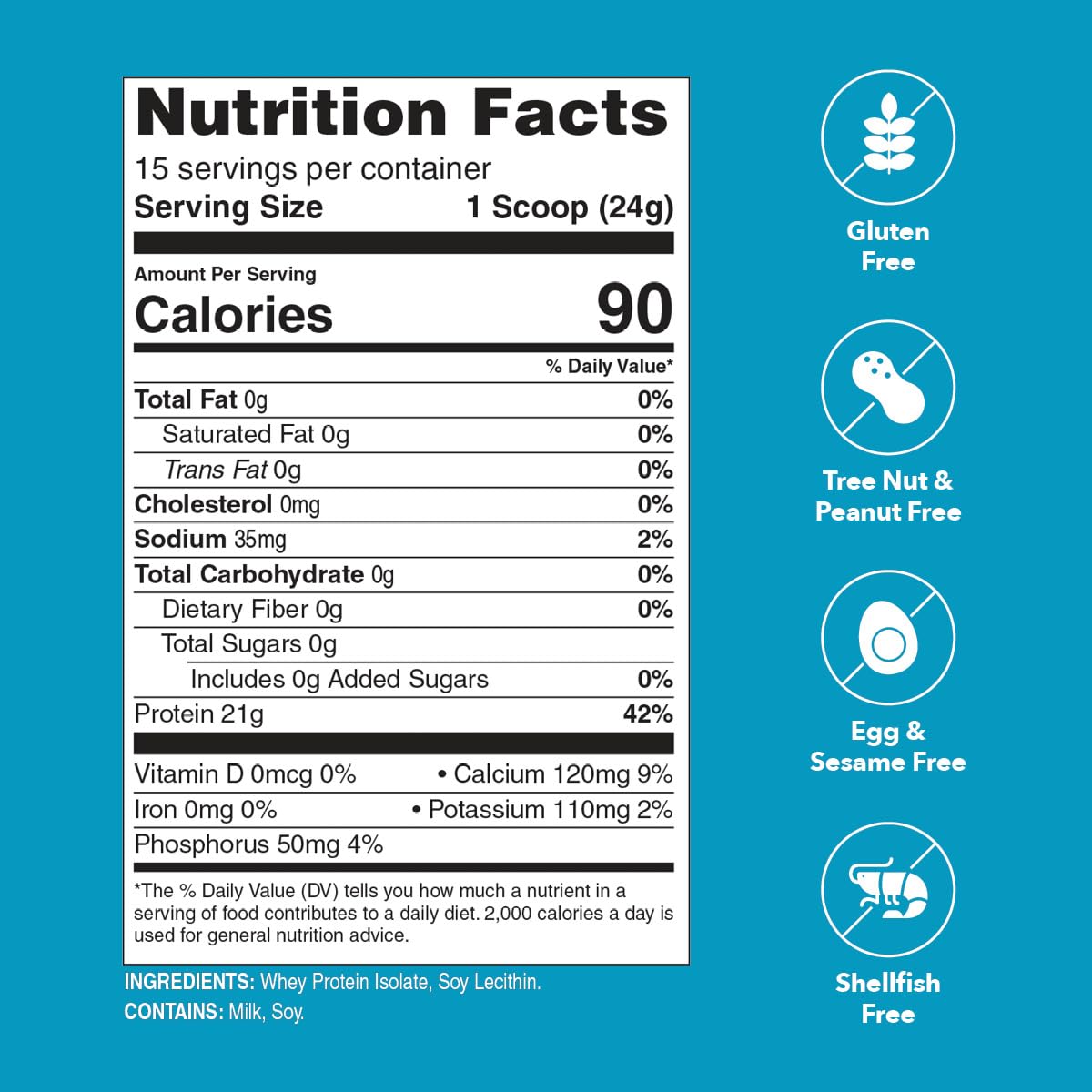 Unjury Unflavored Protein Powder | 21g 100% Whey Isolate Protein Powder | Unflavored Whey Protein Powder | Low Carb and Sugar Free Whey Protein Isolate | Gluten Free - Maple Wellness Supplements