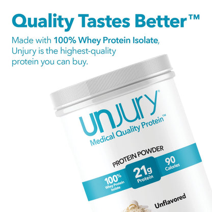 Unjury Unflavored Protein Powder | 21g 100% Whey Isolate Protein Powder | Unflavored Whey Protein Powder | Low Carb and Sugar Free Whey Protein Isolate | Gluten Free - Maple Wellness Supplements