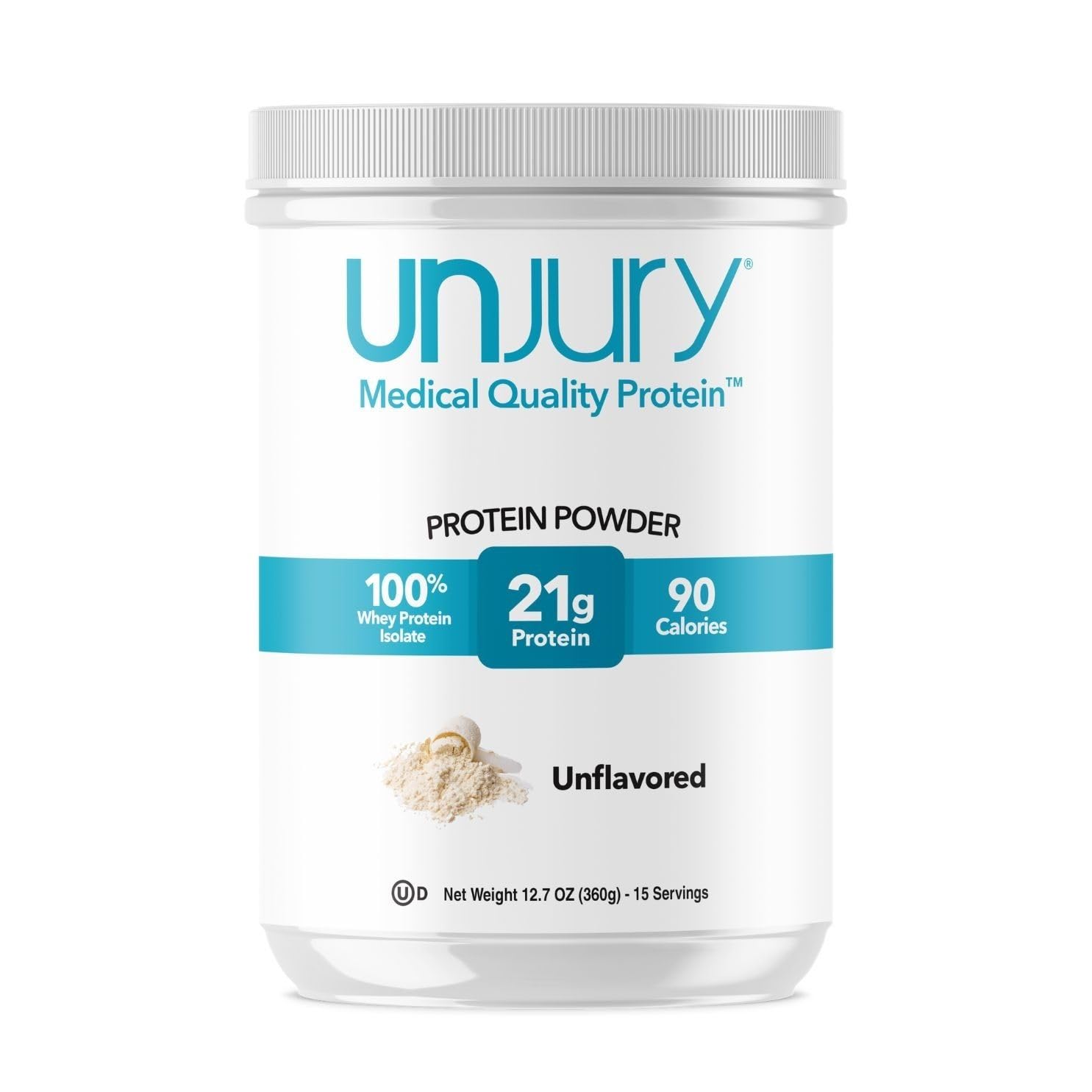 Unjury Unflavored Protein Powder | 21g 100% Whey Isolate Protein Powder | Unflavored Whey Protein Powder | Low Carb and Sugar Free Whey Protein Isolate | Gluten Free - Maple Wellness Supplements