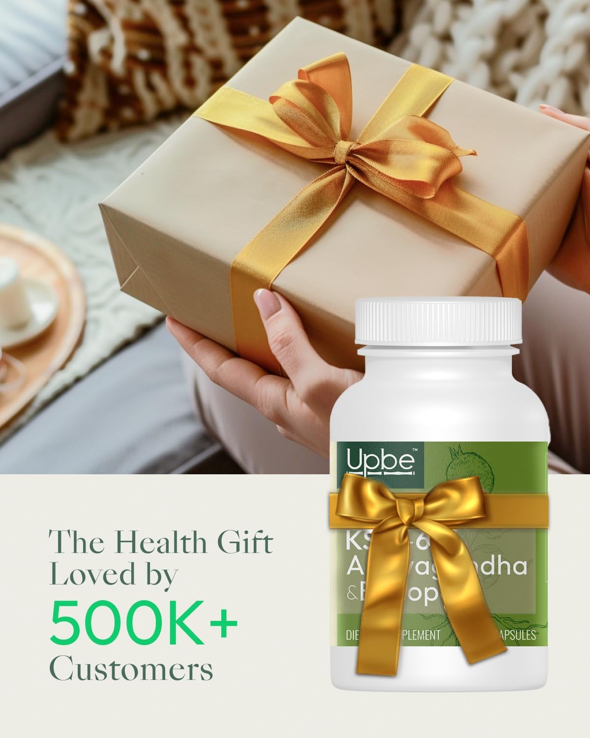 Upbe Ashwagandha Supplements for Women & Men - KSM-66® with Bacopa & Milk Thistle, 60 Vegan Capsules - Stress Relief, Mood, Cortisol Support, Extra Strength Ashwagandha Capsules - Maple Wellness Supplements