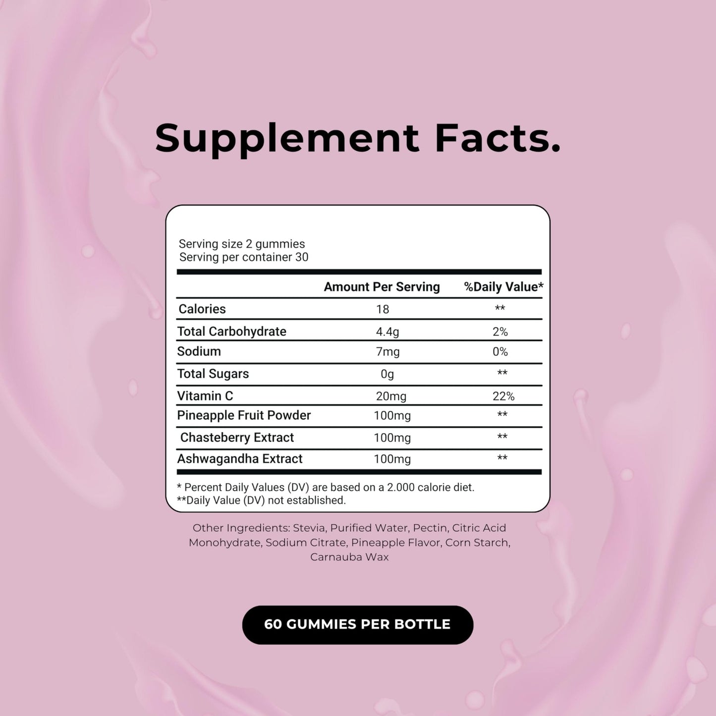 Up&Down Supplements Premium Feminine Balance Gummies for Women | PMS Relief, Mood & Cycle Support | Pineapple + Vitamin C | Ashwagandha & Chasteberry | Vegan, Non-GMO, Gluten Free | 60 Gummies - Maple Wellness Supplements