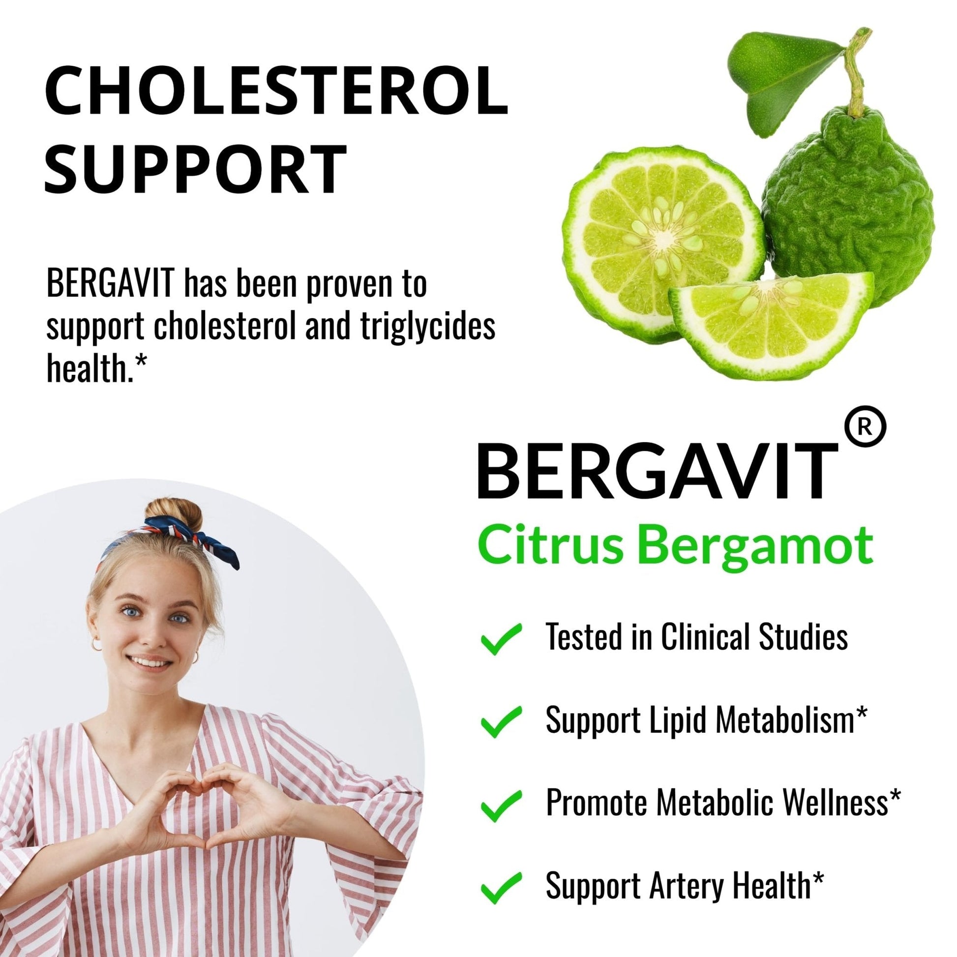 UpNourish BERGAVIT Citrus Bergamot Cholesterol Supplement - Italian Citrus Bergamot Extract 550mg for Women and Men 90 Vegan Capsules - Maple Wellness Supplements