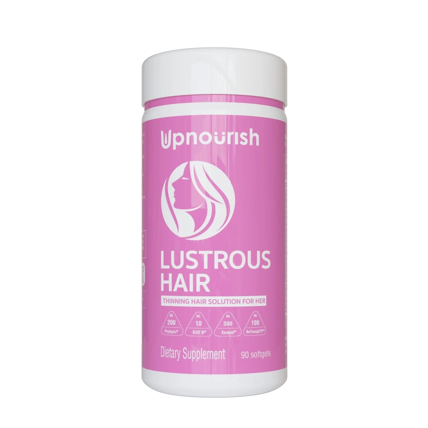 UpNourish Hair Growth Vitamins for Women - Proven Hair Supplement with KERANAT, DHT Blocker PHYTOPIN, Biotin 5000 mcg & SOD, Hair Vitamins for Faster Hair Growth, Hair Loss & Thinning Hair - 90 ct - Maple Wellness Supplements