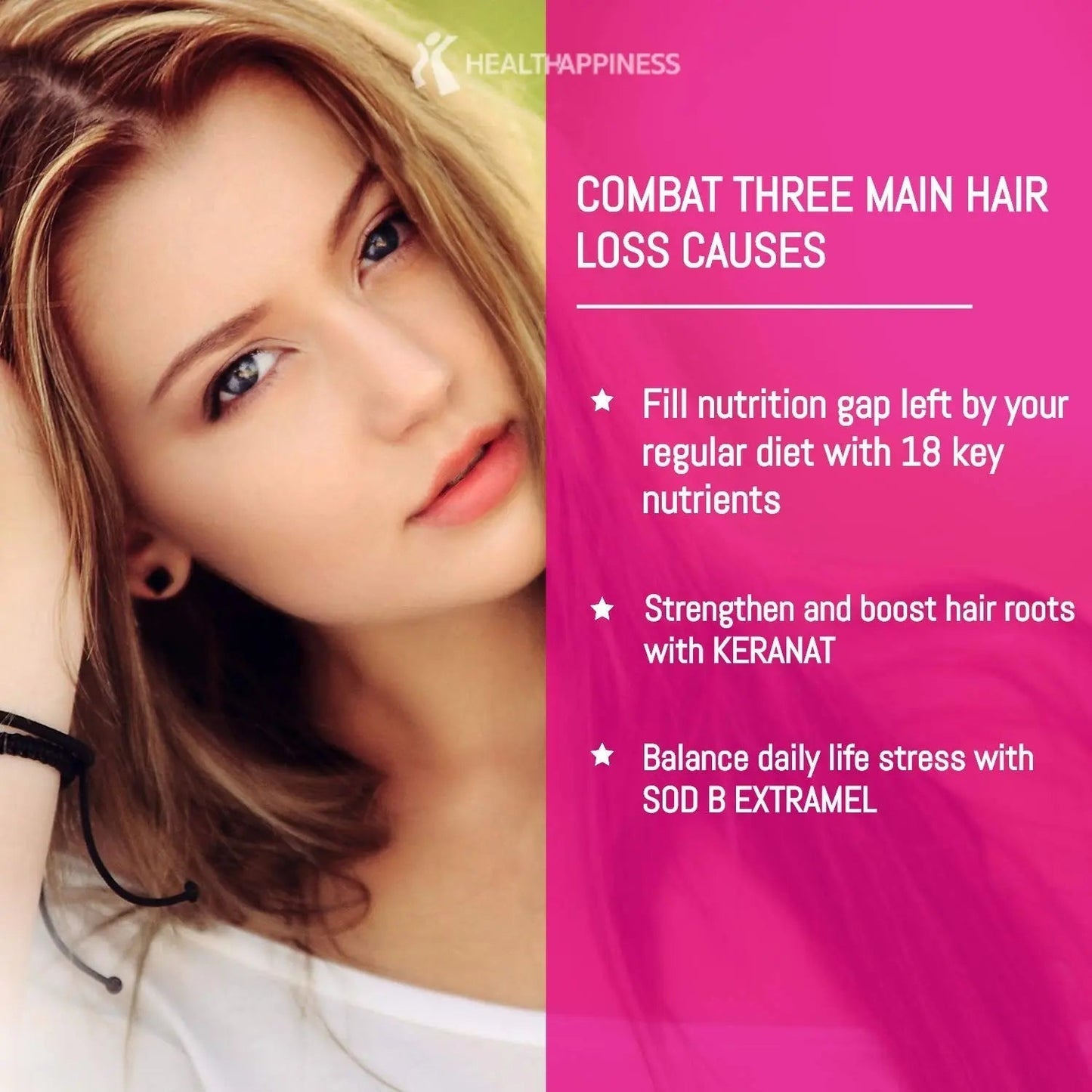 UpNourish Hair Growth Vitamins for Women - Proven Hair Supplement with KERANAT, DHT Blocker PHYTOPIN, Biotin 5000 mcg & SOD, Hair Vitamins for Faster Hair Growth, Hair Loss & Thinning Hair - 90 ct - Maple Wellness Supplements