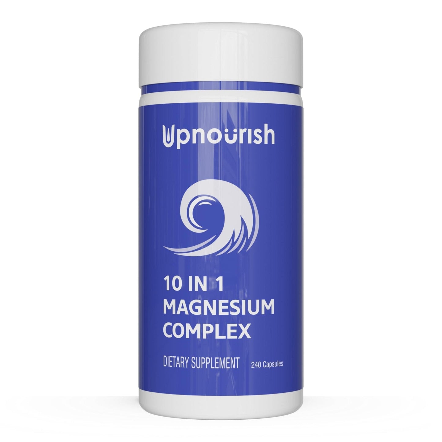 UpNourish Magnesium Supplement - 10 in 1 Magnesium Complex - Full Spectrum Magnesium Mineral Supplements with Glycinate, Citrate, Taurate, Malate, Carbonate, Oxide and More, 240 Vegan Capsules - Maple Wellness Supplements
