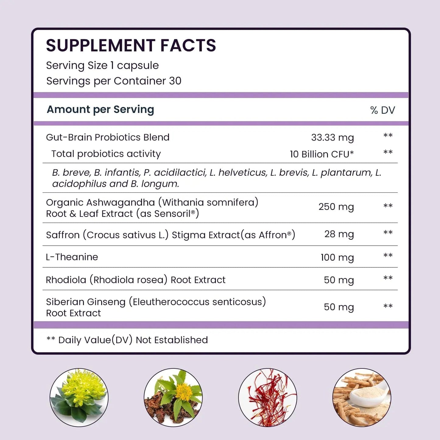 UpNourish Organic Ashwagandha Saffron Supplements with Probiotics - Stress Relief, Mood Enhancer, Calm Happy Pills Support Fatigue Focus Clarity with L-Theanine, Rhodiola, 30 Vegan Capsules - Maple Wellness Supplements