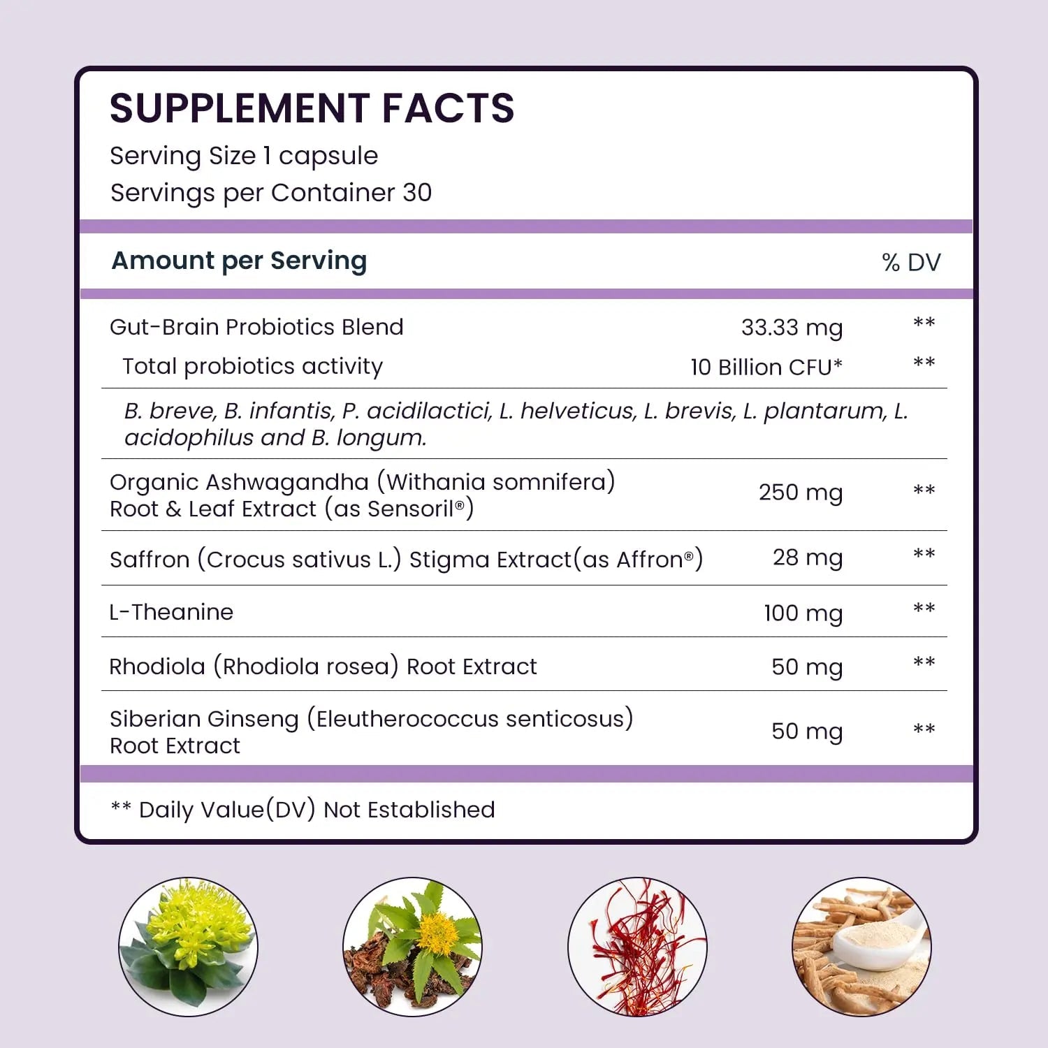 UpNourish Organic Ashwagandha Saffron Supplements with Probiotics - Stress Relief, Mood Enhancer, Calm Happy Pills Support Fatigue Focus Clarity with L-Theanine, Rhodiola, 30 Vegan Capsules - Maple Wellness Supplements