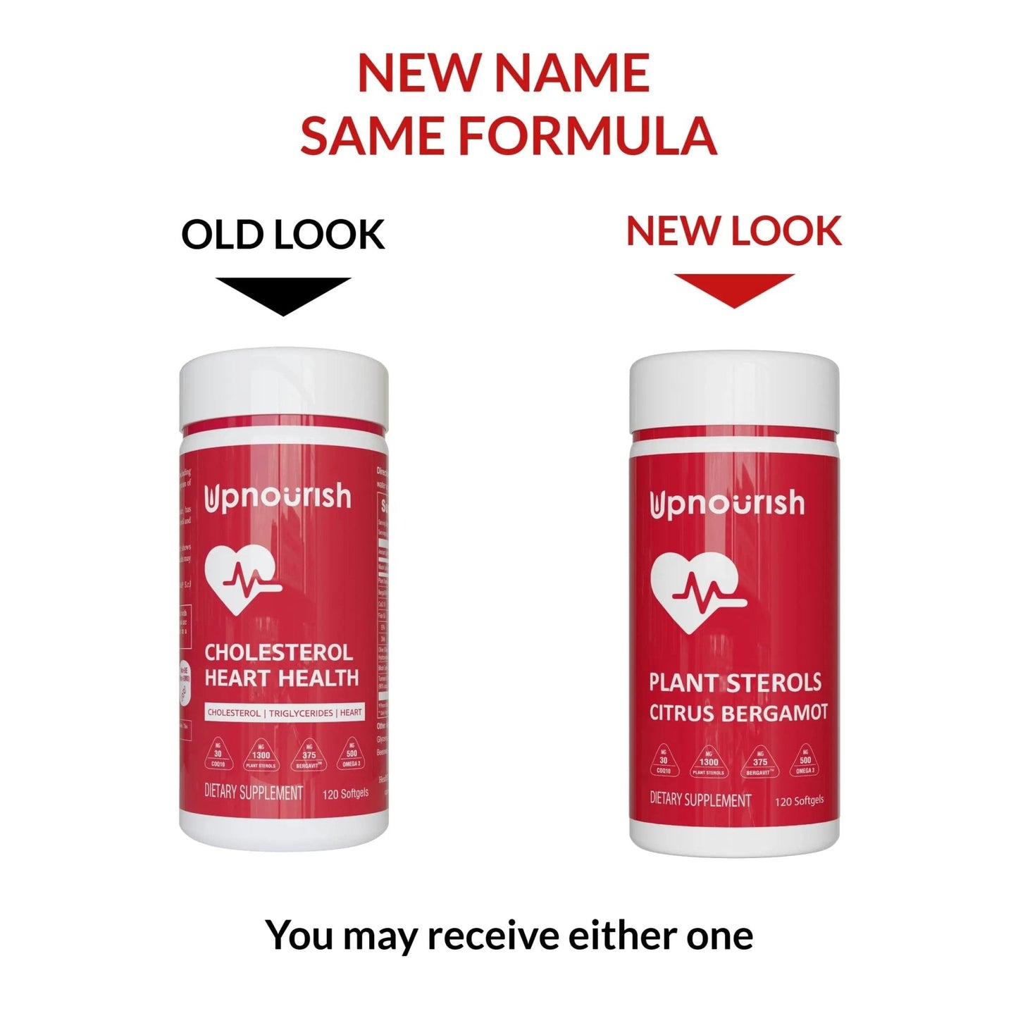 UpNourish Plant Sterols Citrus Bergamot Supplement for High Cholesterol with CoQ10, Omega 3, Olive Leaf, Turmeric Curcumin, Black Garlic and Niacin - 120 Softgels - Maple Wellness Supplements