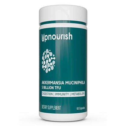 UpNourish Probiotics for GLP-1 Support, 5 Billion TFU Akkermansia Muciniphila for Digestive Health, Leaky Gut, Immunity and Metabolic Health, Prebiotics and Probiotics for Women and Men, 60 Capsules - Maple Wellness Supplements