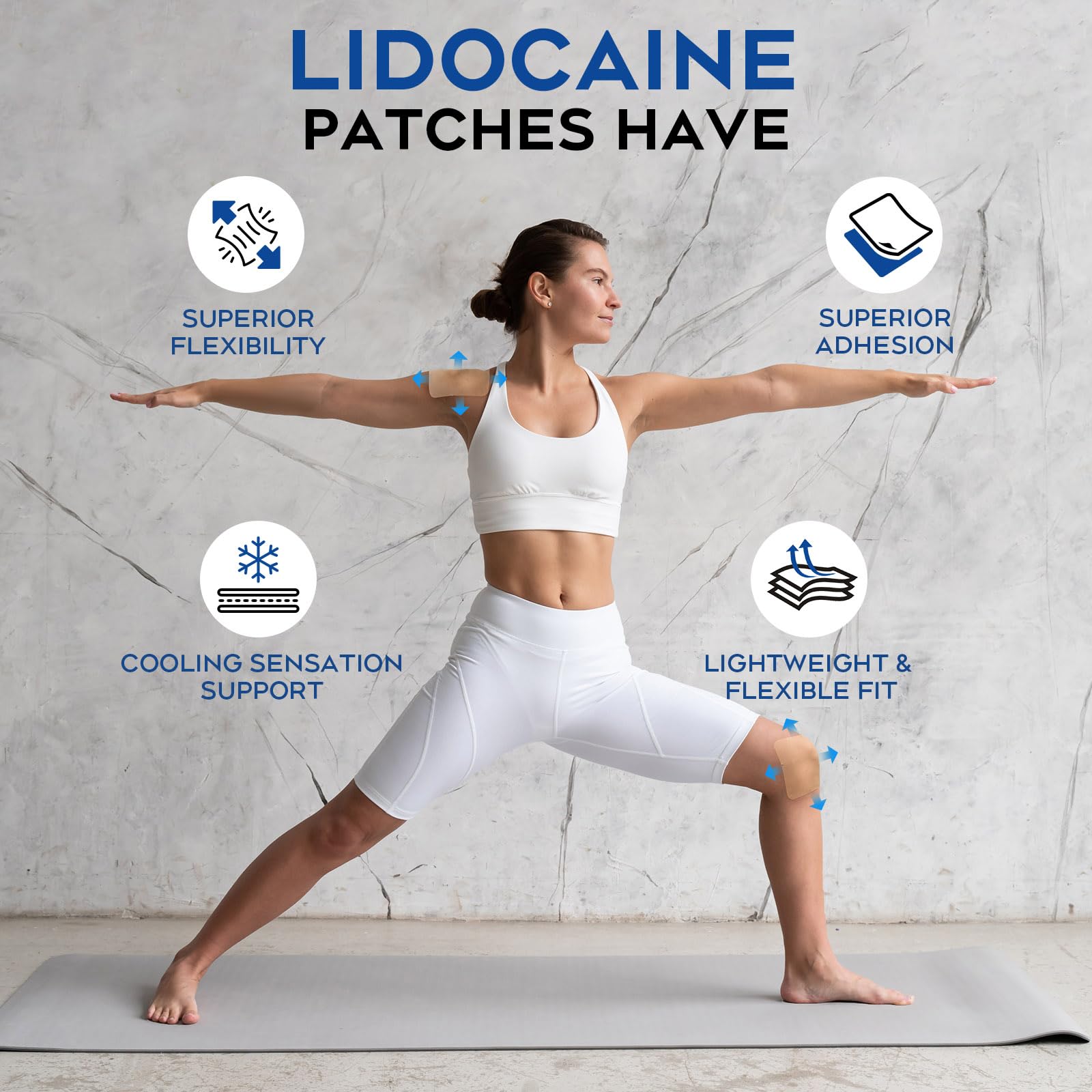 Uposiut Lidocaine 4% Patches - Extra Strength Lidocaine Patches (40 Patches), for Neck, Shoulder, Back, Knee, and Ankle Muscles, 12-Hour Effectiveness-A001L - Maple Wellness Supplements