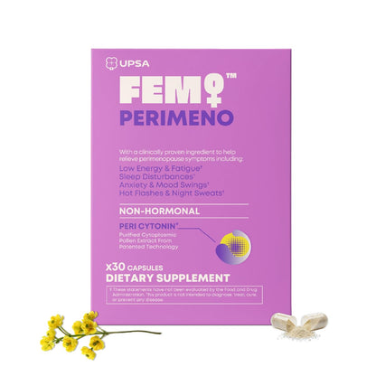 Upsa FEM Perimeno Perimenopause Supplements for Women - Non-Hormonal Pre-Menopause Support for Hot Flashes, Night Sweats, Mood, Sleep & Low Energy - 30 Capsules - Maple Wellness Supplements