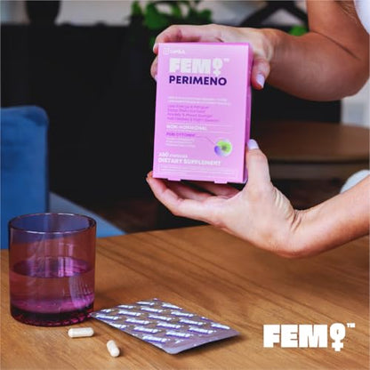 Upsa FEM Perimeno Perimenopause Supplements for Women - Non-Hormonal Pre-Menopause Support for Hot Flashes, Night Sweats, Mood, Sleep & Low Energy - 30 Capsules - Maple Wellness Supplements