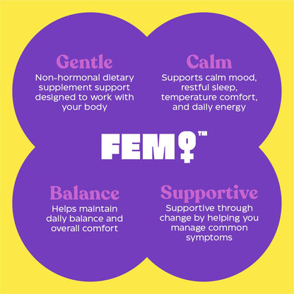 Upsa FEM Perimeno Perimenopause Supplements for Women - Non-Hormonal Pre-Menopause Support for Hot Flashes, Night Sweats, Mood, Sleep & Low Energy - 30 Capsules - Maple Wellness Supplements