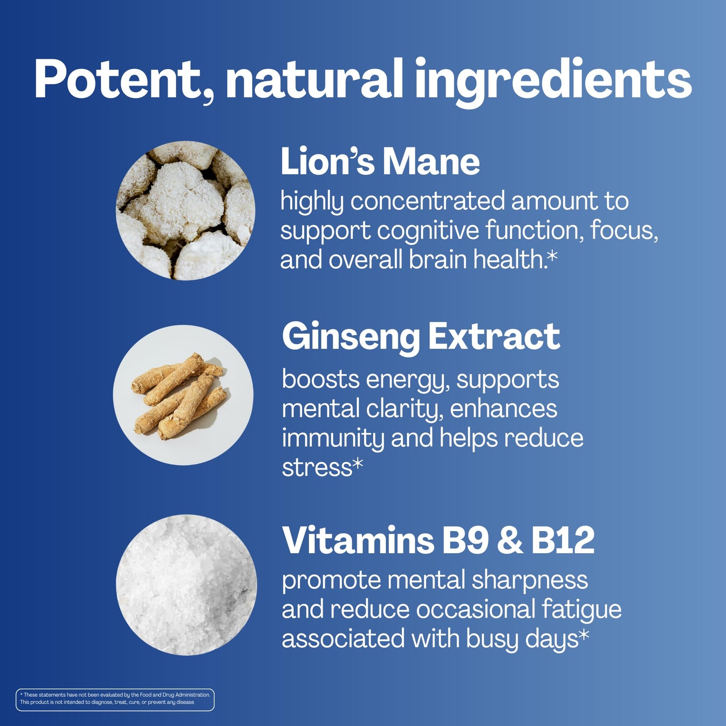 URVI 1500mg Lion's Mane Gummies with Ginseng, Folate 5-MTHF, B12 & Iodine – Focus Nootropic Brain Supplement Boosts Memory, Focus & Energy – Sugar-Free – Cola Flavor – 60 Count - Maple Wellness Supplements