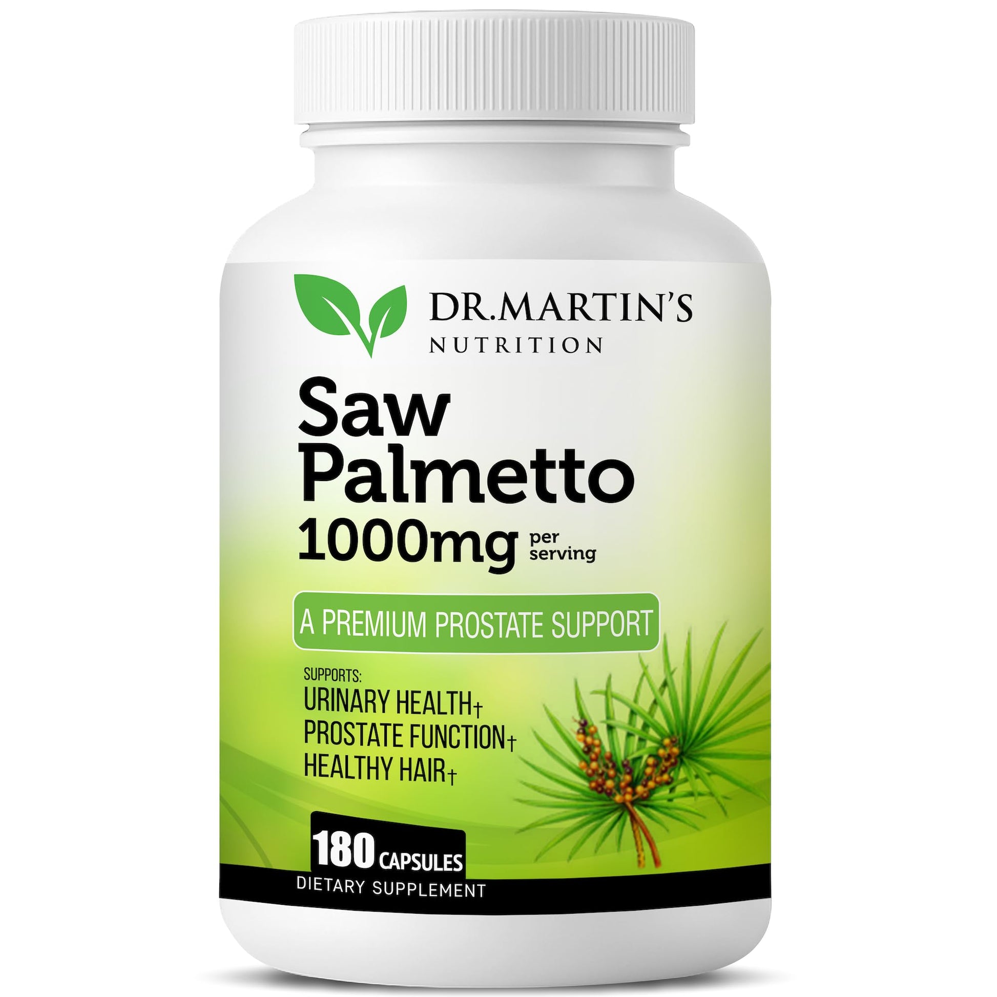 USA Grown Saw Palmetto | 180 Capsules Prostate Health Supplement | Hair Growth for Men & Women | Support to Help Maintain Normal Urination Frequency - Maple Wellness Supplements