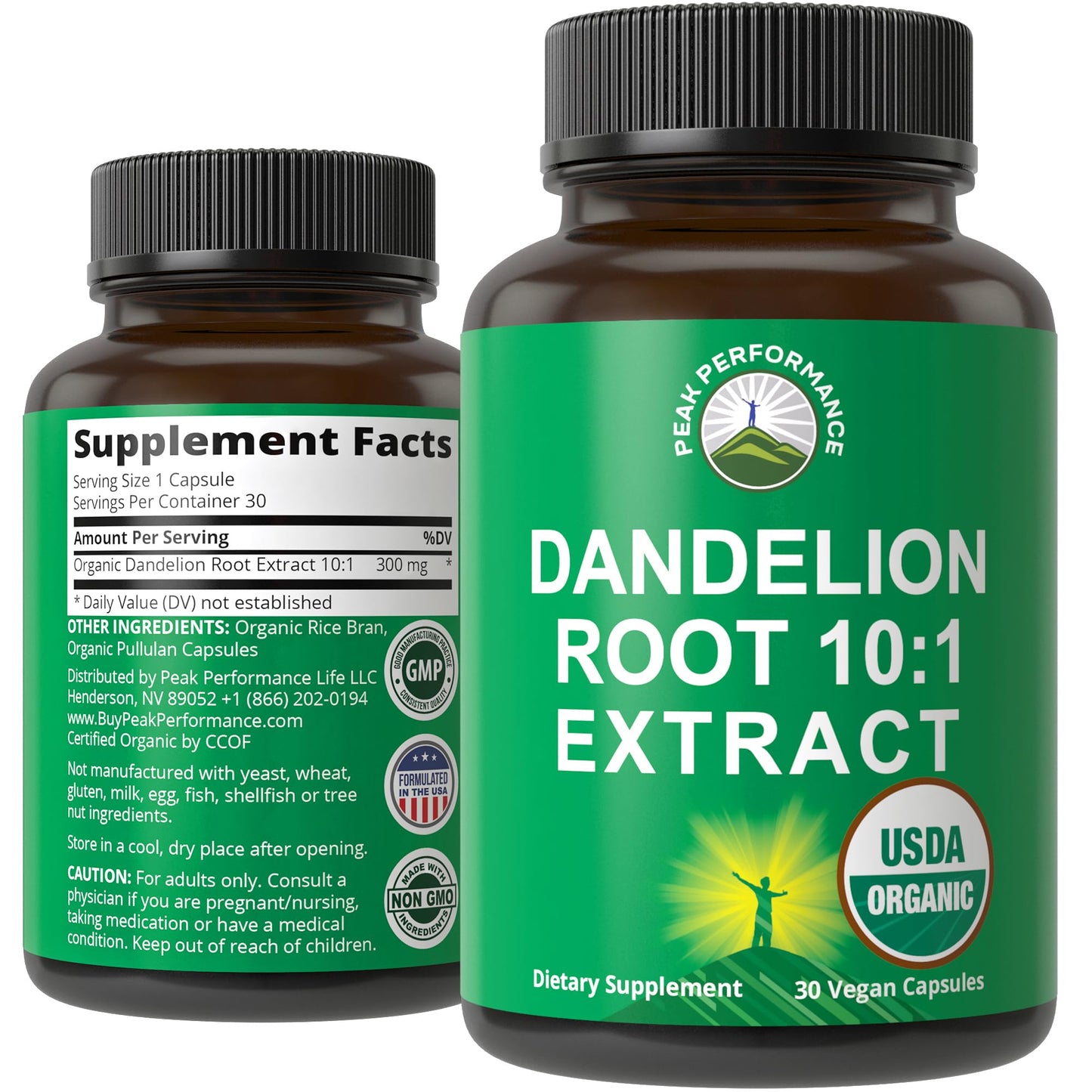 USDA Organic Dandelion Root Extract Supplement - 10x More Potent Than Raw Root. Standardized and Concentrated Vegan Dandelion Root Capsules for Women and Men. Supports Detox, Immune, Liver, Gut Health - Maple Wellness Supplements
