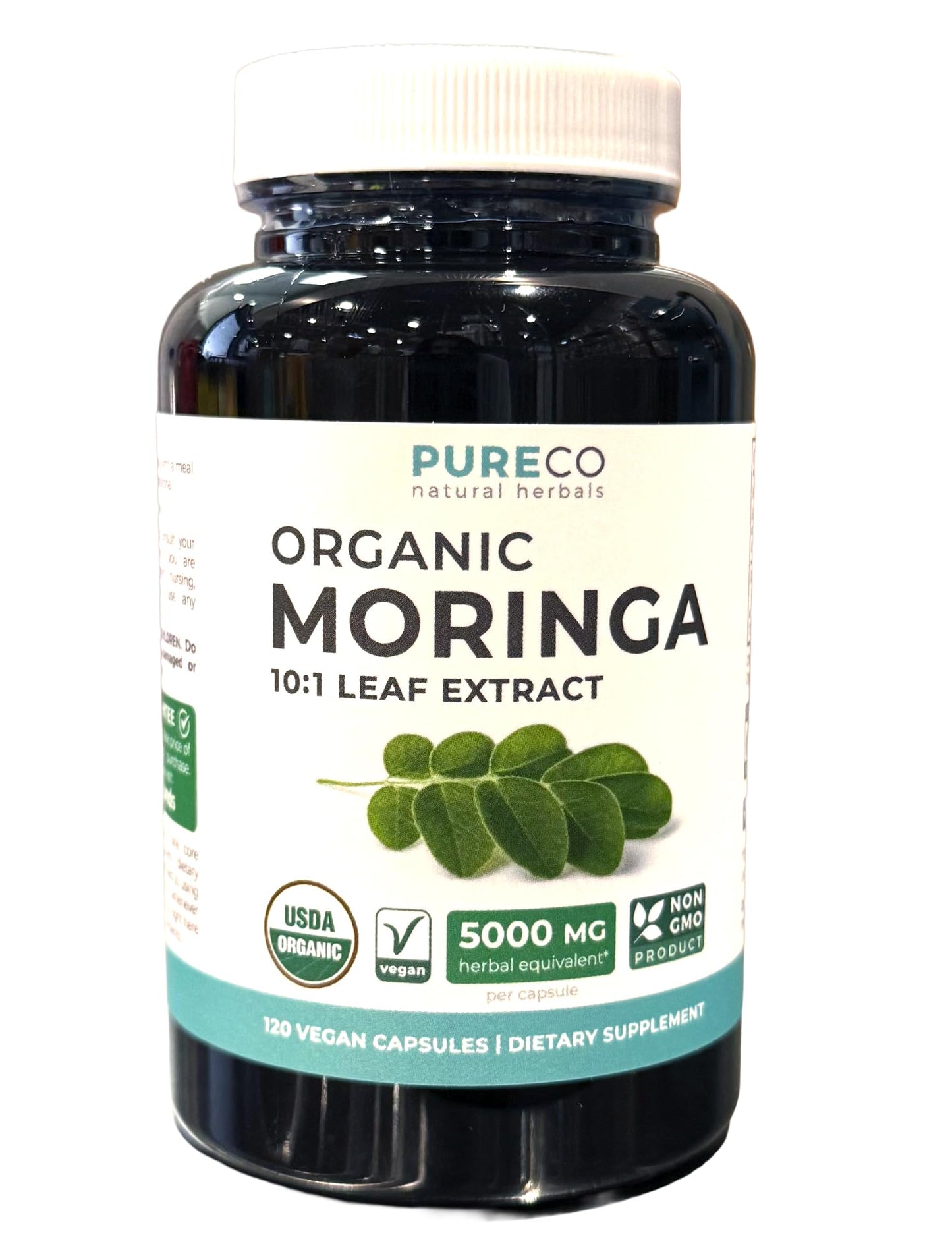 USDA Organic Moringa Capsules - High Potency Organic Moringa 500mg Extract 10:1 Per 1 Capsule Serving - Nutrient Dense Green Superfood Antioxidant - Maple Wellness Supplements