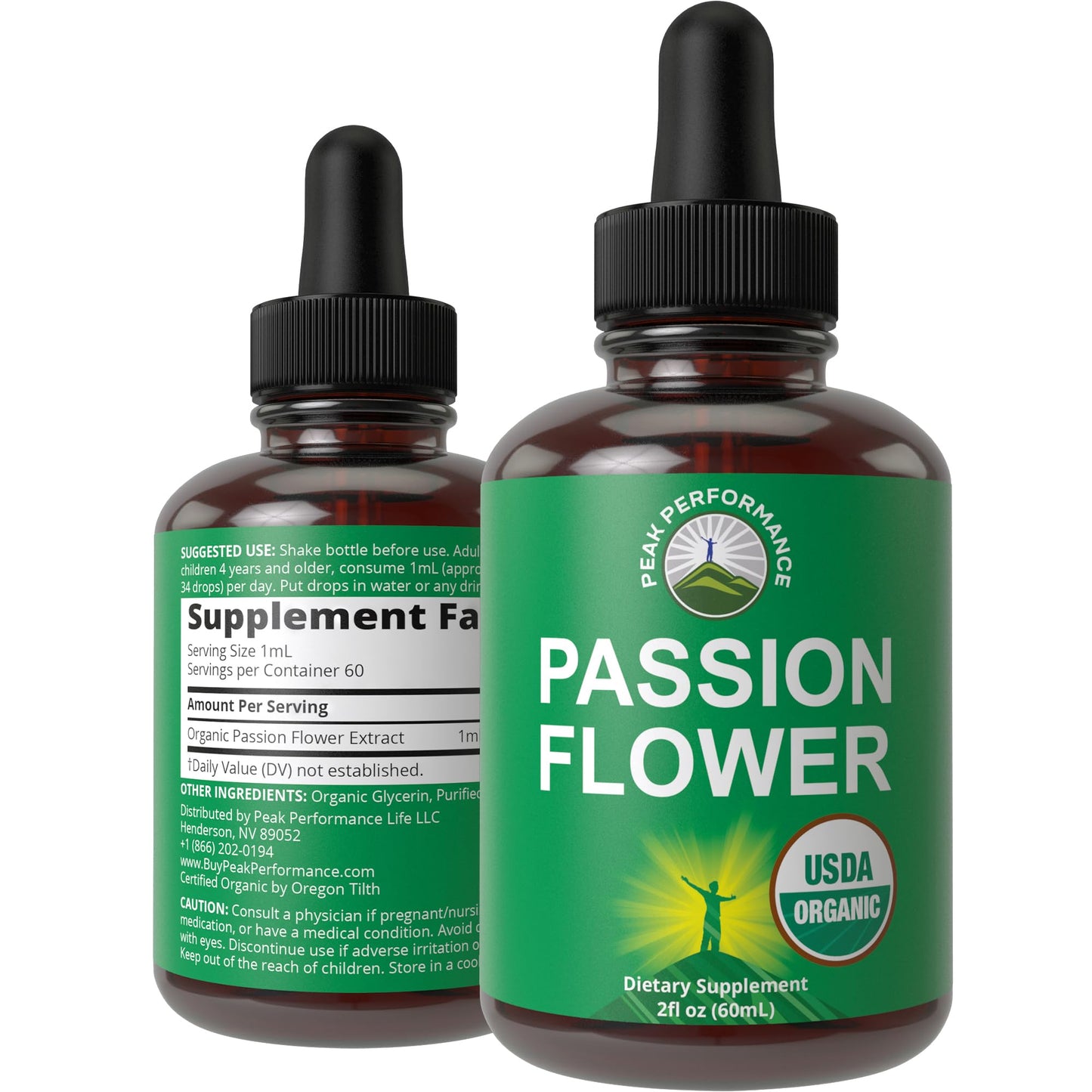 USDA Organic Passion Flower Extract Vegan Liquid Drops with High Bioavailability for Women and Men. Organic Passionflower Supplement with Zero Sugar and Gluten Free. for Calm, Relaxation Support. - Maple Wellness Supplements