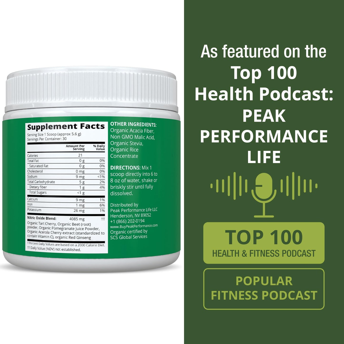 USDA Organic Plant Based Nitric Oxide Booster Powder Supplement for Men & Women. Caffeine Free Supplements 5 Top Organic Ingredients. Beet Root, Tart Cherry, Acerola Cherry, Pomegranate, Red Ginseng - Maple Wellness Supplements
