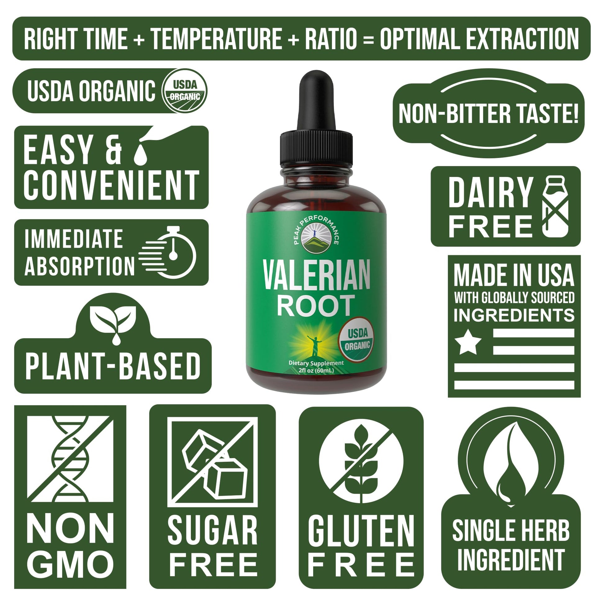 USDA Organic Valerian Root Liquid Drops Supplement. Vegan Extract Tincture for Relaxation, Sleep, Calm. Great Alternative to Valerian Capsules. Zero Sugar, Gluten Free Supplements for Women and Men - Maple Wellness Supplements