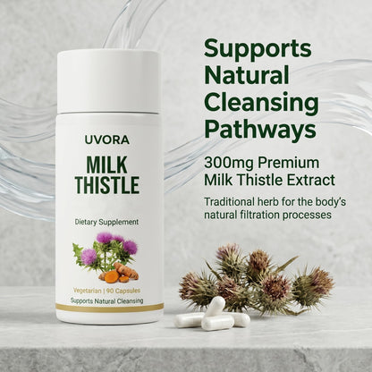Uvora - Milk Thistle Extract,Uvora Premium Herbal Supplement with Milk Thistle Extract & Antioxidants – Supports Natural ification - Maple Wellness Supplements