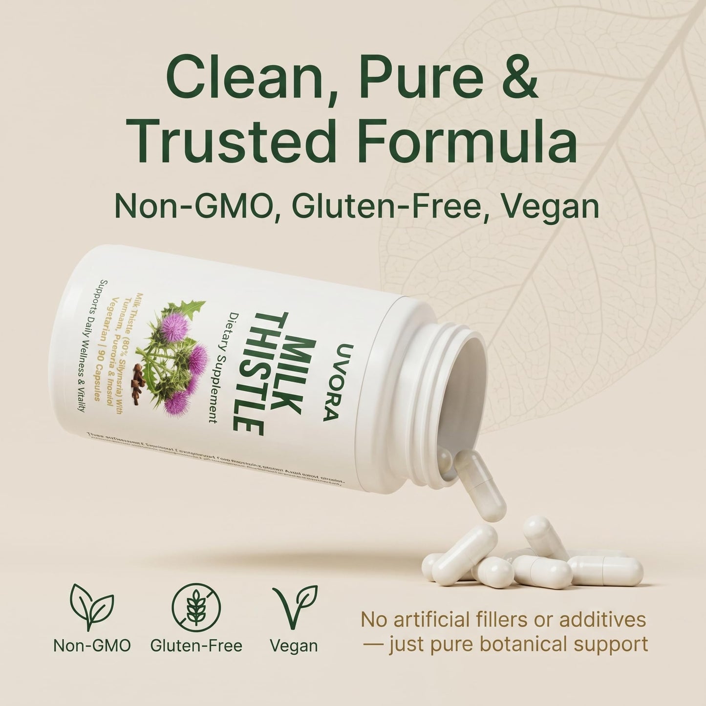 Uvora - Milk Thistle Extract,Uvora Premium Herbal Supplement with Milk Thistle Extract & Antioxidants – Supports Natural ification - Maple Wellness Supplements