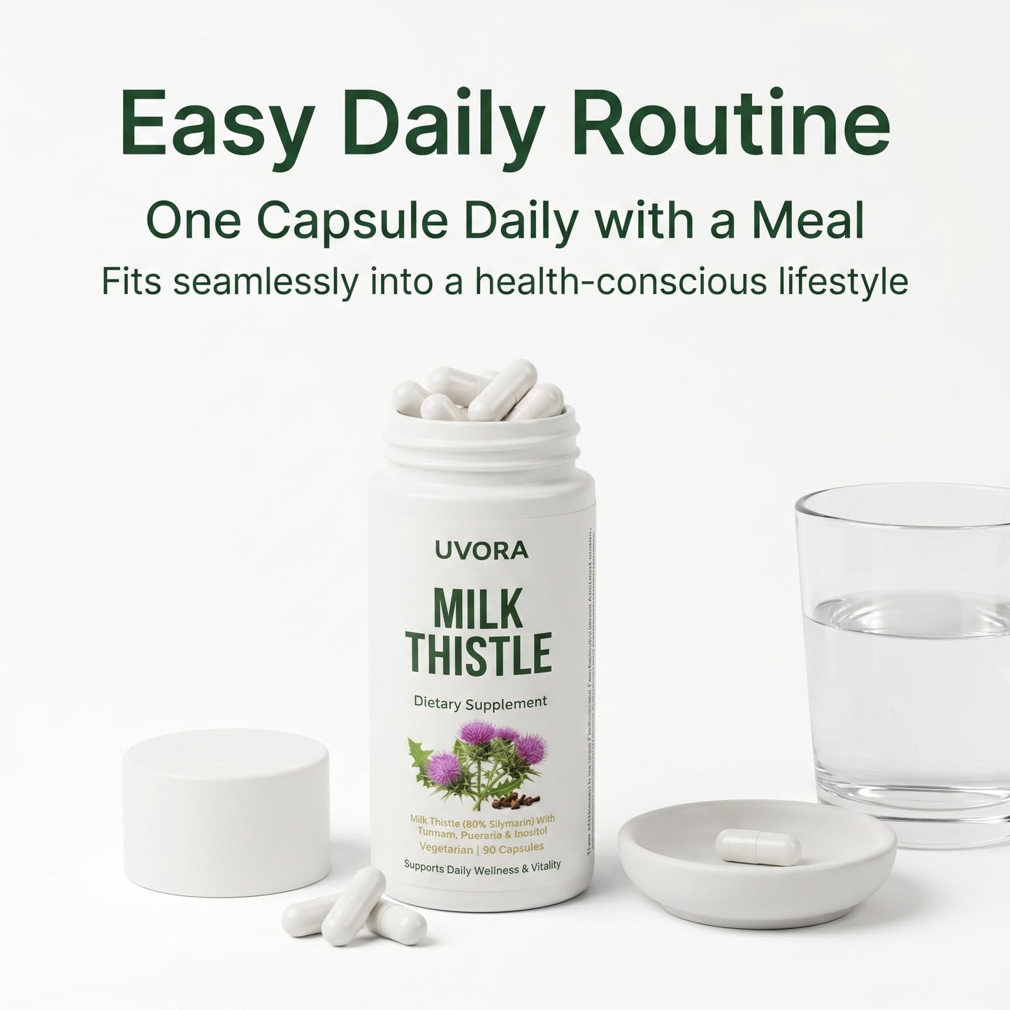 Uvora - Milk Thistle Extract,Uvora Premium Herbal Supplement with Milk Thistle Extract & Antioxidants – Supports Natural ification - Maple Wellness Supplements