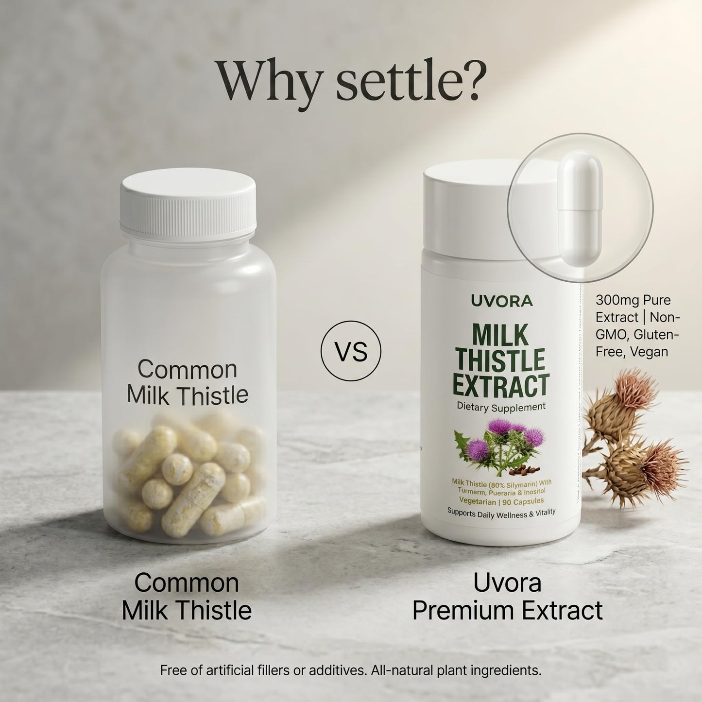 Uvora - Milk Thistle Extract,Uvora Premium Herbal Supplement with Milk Thistle Extract & Antioxidants – Supports Natural ification - Maple Wellness Supplements